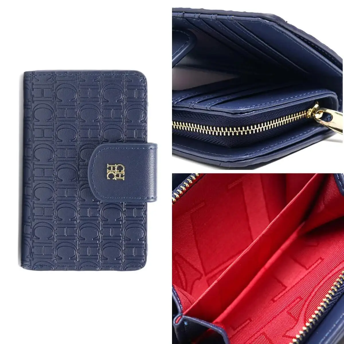 Blue Wallet Solid Color Luxury Brand Letter Print Style Women's Card Holder Sophisticated Simple Women's Stylish Short Wallet