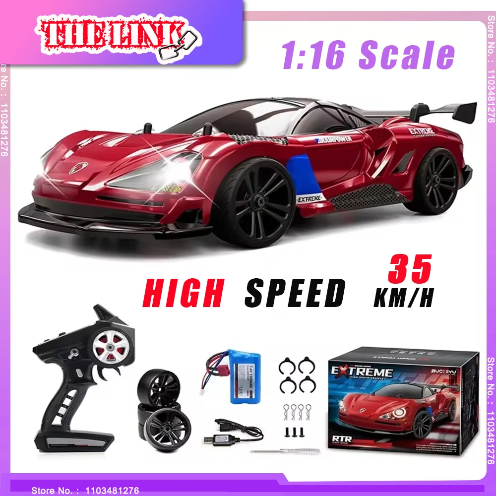 1/16 Scale 35KM+/H High Speed Fast 4WD RC Car Racing Car 2.4Ghz with LED Lights RC Drift Remote Control Car for Adults Kids Gift