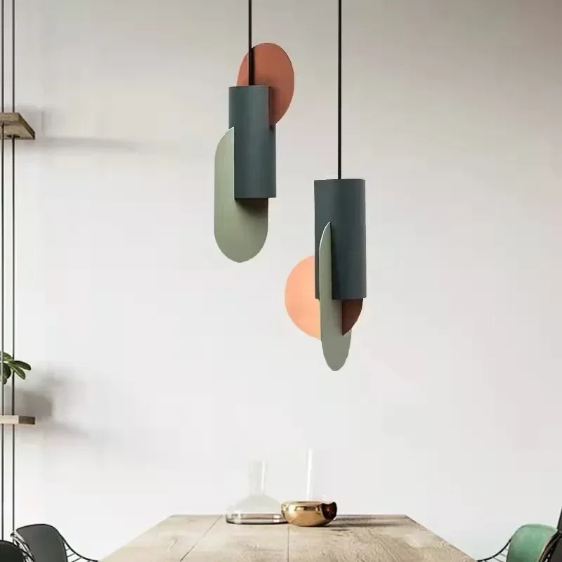 

Minimalist Color Blocked Bedside Pendant Light Macaron Pendant Light Nordic Creative Home Decoration Personalized Office