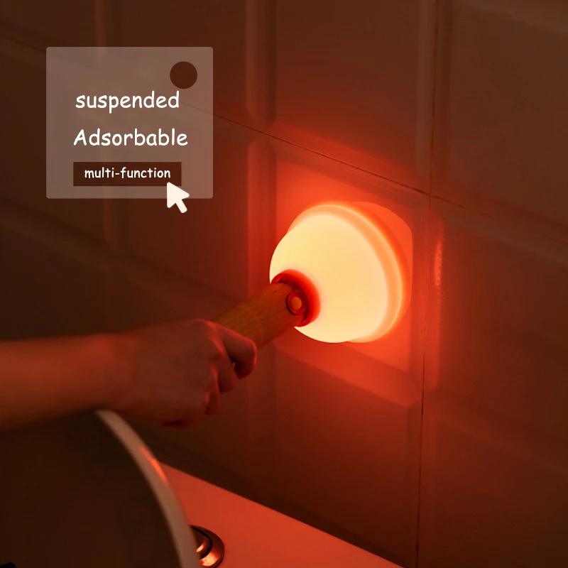 LED Timeable Plunger Night Light  Portable And Movable Light Warm Soft Lighting Beside Lamp Usb charging Long standby wall Lamp