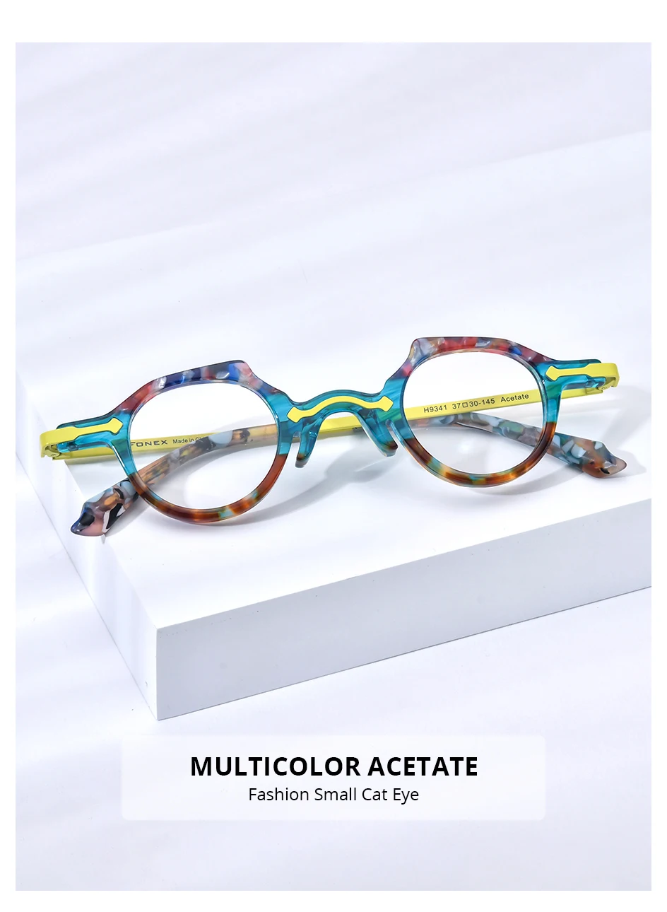 HEPIDEM Progressive Brillen Benutzerdefinierte Anti Blau Photochrome Myopie Optische Linse Brillen Männer Acetat Runde Brillen – Detail 14
