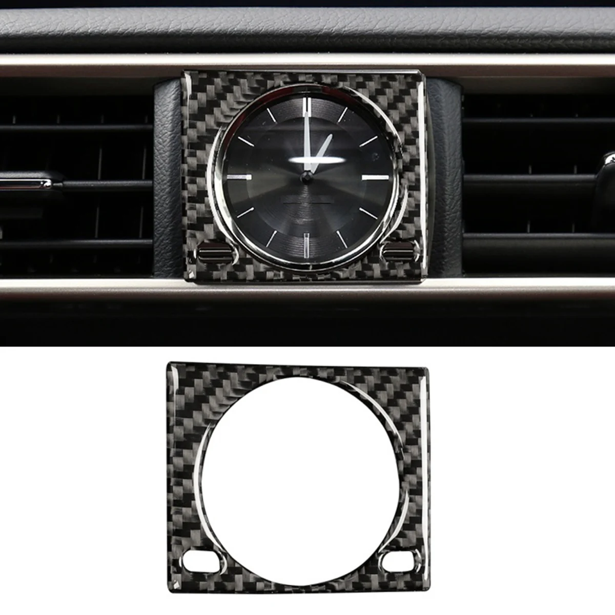 Garniture de couvercle d'horloge de console centrale, accessoires intérieurs en fibre de carbone pour Lexus IS250, IS300, IS350, 2014-2018