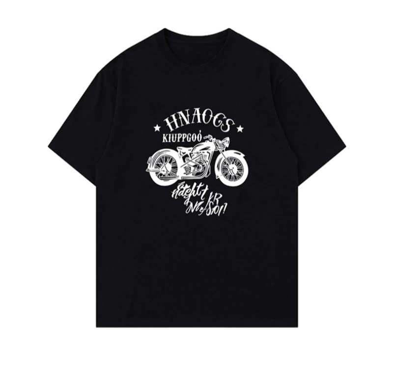 

Новейшая модная футболка с мотоциклетным принтом на лето 2023 года свободная и с короткими рукавами, подходит как для мужчин и женщин.