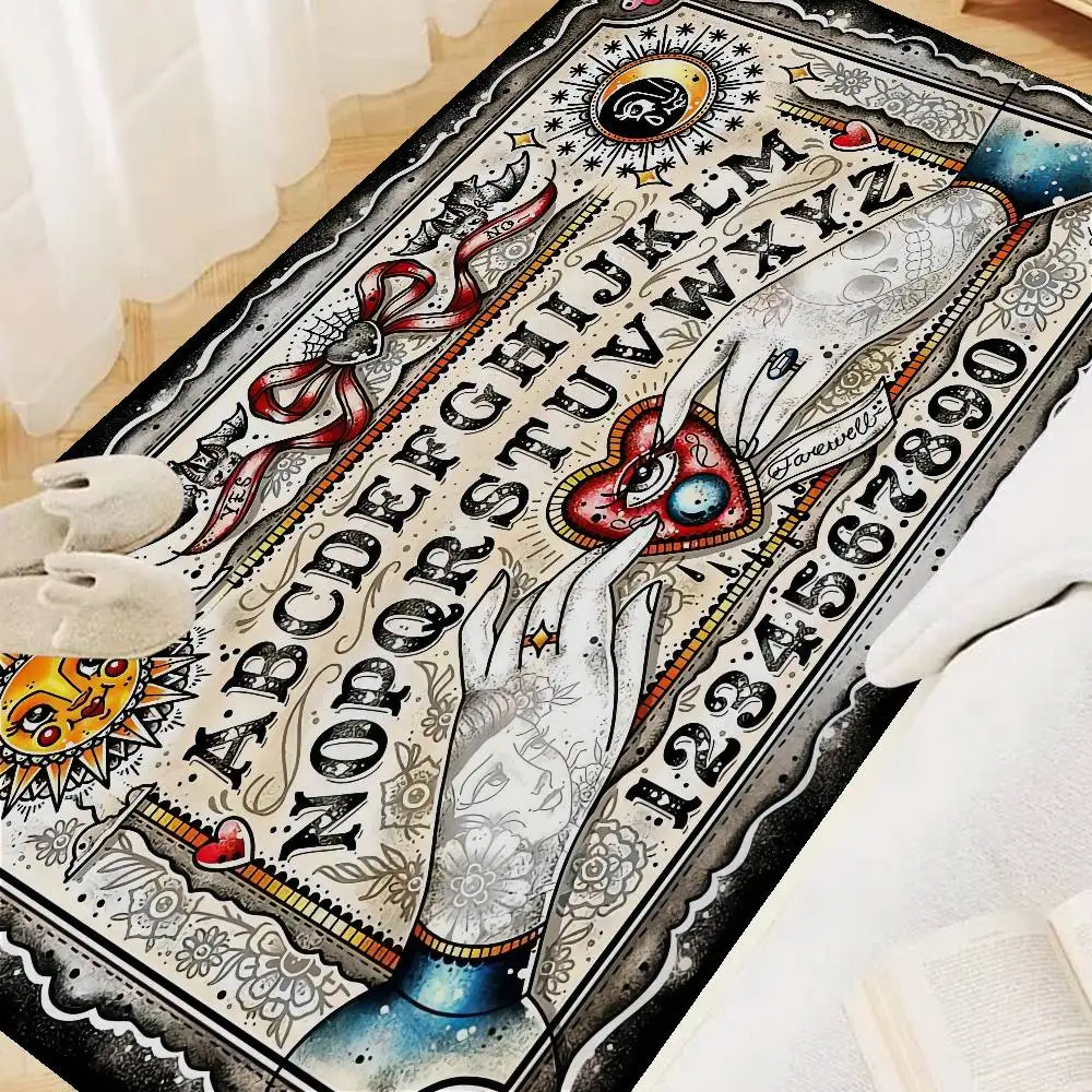Halloween Ouija Board Hallway Carpet Non-Slip Laundry Room Mat Laundry Decor Balcony Child Living Room Bedside Area Rugs