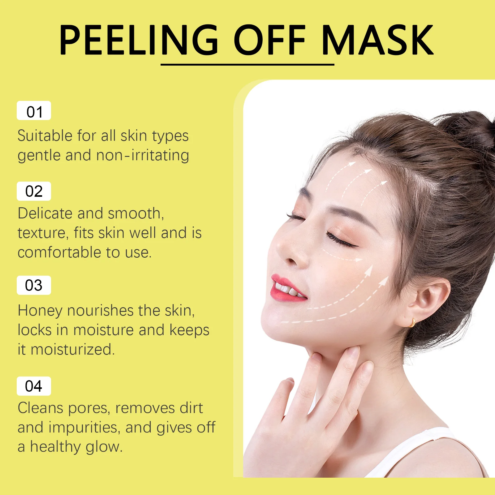Honey Peel off Mask Exfoliating Glowing Even Skin Tone Anti-Aging Pore Purifying Cleansing Brighten Overnight Wrapping Face Mask
