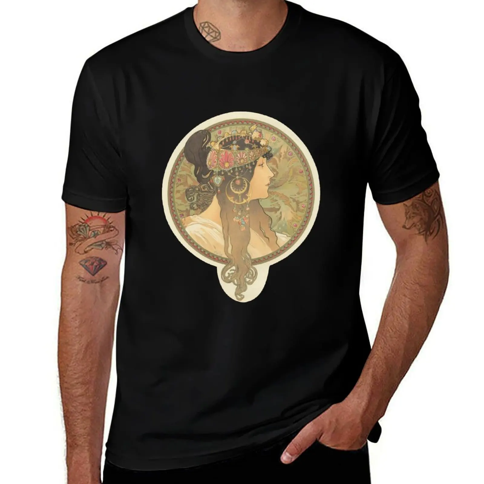 

Byzantine Head by Alphonse Mucha - Vintage Art T-Shirt Louboutins shirts graphic tee street wear mens shirts graphic tee