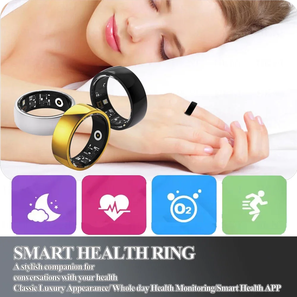 2025 Health Life Smart Ring Men Women Blood Oxygen Body Temperature Health Sleep Monitor Sports Intelligent Ring For Android iOS