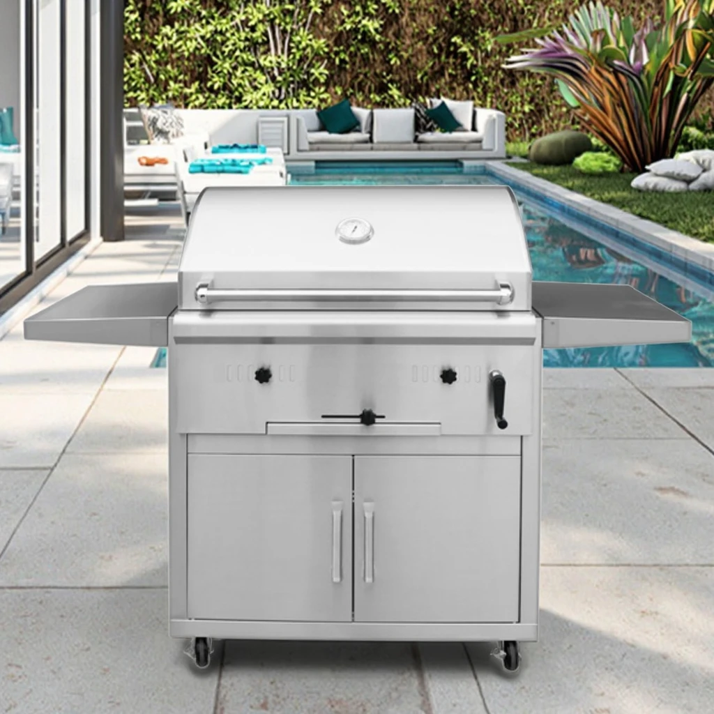 Premium Quality Stainless Steel Charcoal BBQ Grill Modern Luxurious Design Easy Use for Outdoor Kitchen Home Cooking & Picnics