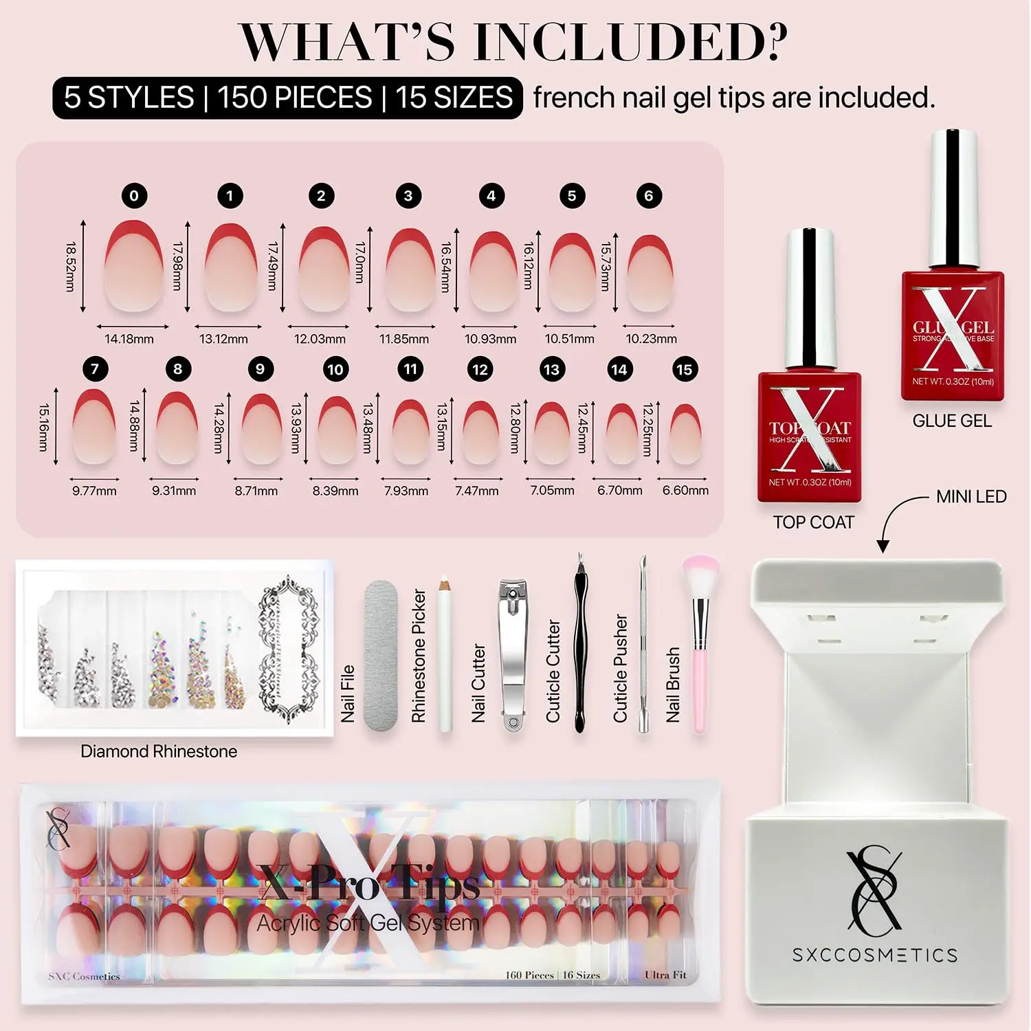 Ongles à pression rouge français – Forme d'amande, légers et confortables pour un usage toute la journée