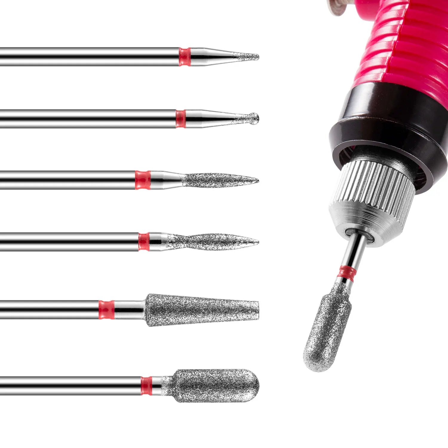 8PCS Diamond Nail Drill Bit Set Electric Milling Cutters For Manicure Cuticle Clean Manicure Drill Accessories