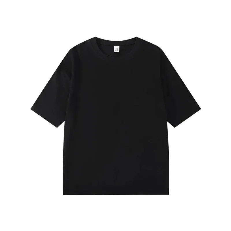 

Футболка мужская с круглым вырезом, модная однотонная Повседневная Базовая Свободная рубашка с коротким рукавом, в Корейском стиле, большие размеры до локтя, лето