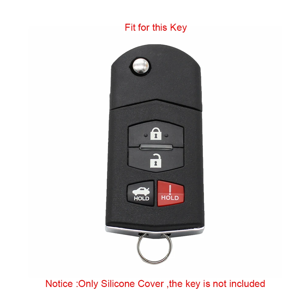 Xinyuexin Silicone Car Key Case Cover for Mazda 3 6 RX8 MX-5 Miata Speed 3 4 Button Remote Flip Key Shell Fob 2 Pcs/lot