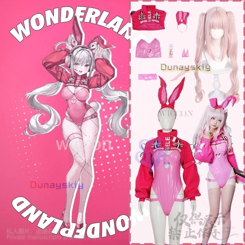 

Anime Game NIKKE: Goddess Of Victory Cosplay Aliccee Costume Fan Art Original Uniform Hot Pink Bunny Girls Sexy Lovely Jumpsuit