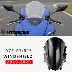 MTKRACING Windshield For YAMAHA YZF-R3 2019-2024 Motorcycle Front Screen Windshield Fairing Windshield