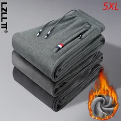 Pantalones deportivos gruesos de lana para hombre, ropa deportiva, chándales, 6XL talla grande, Invierno