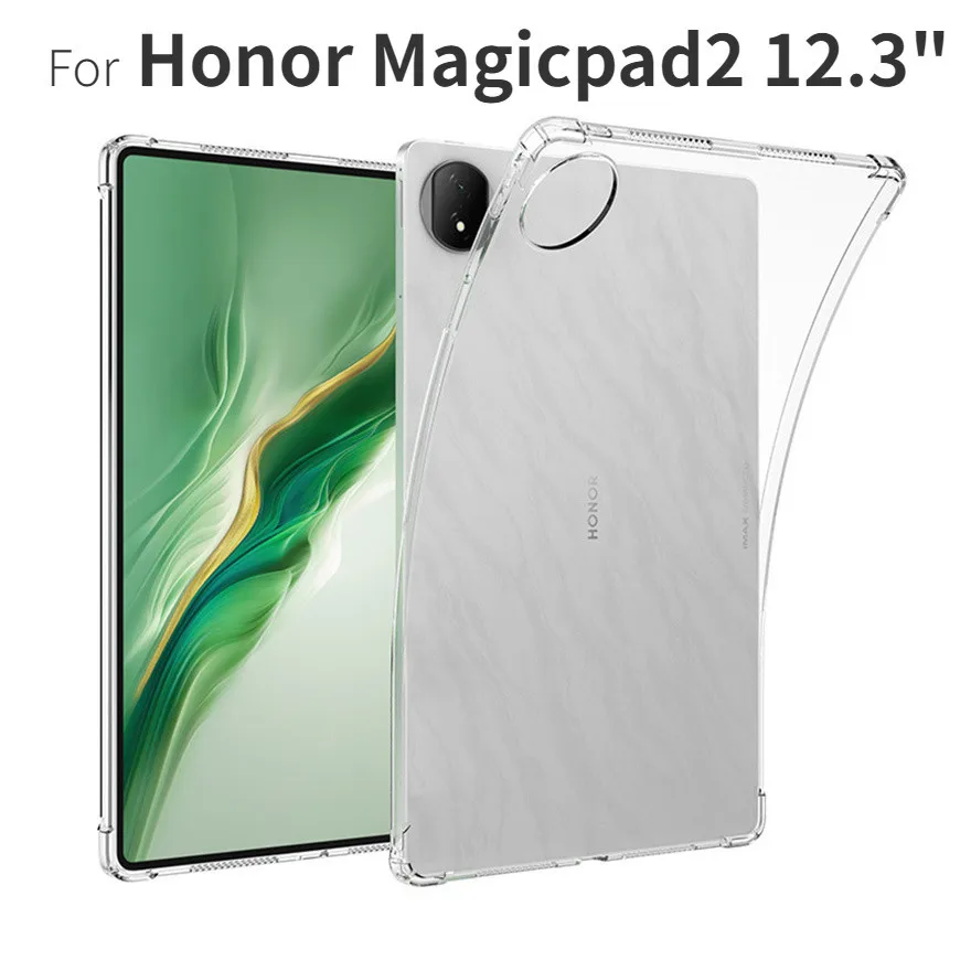 

For Huawei Honor Magicpad2 12.3" 2024 Transparent Soft TPU Shockproof Back Cover For Honor Magicpad 2 12.3" Airbag Shell