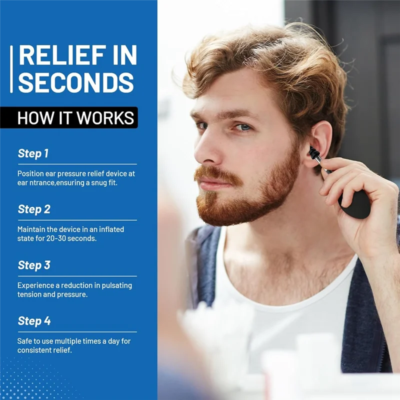 ABPR-Silicone Ear Pressure Relief Device For Managing Headaches, Portable And Effective