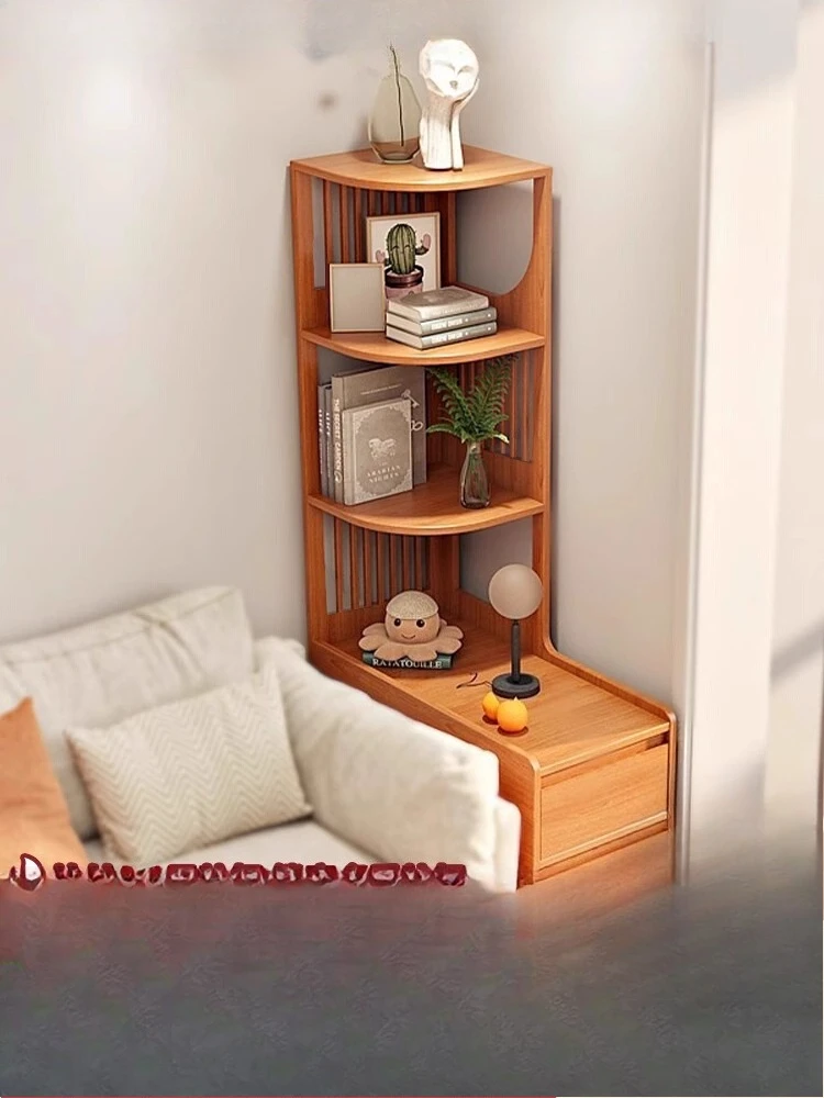 

Solid wood sofa side cabinet ash wood living room simple side cabinet Japanese-style small apartment storage sofa side corner ca