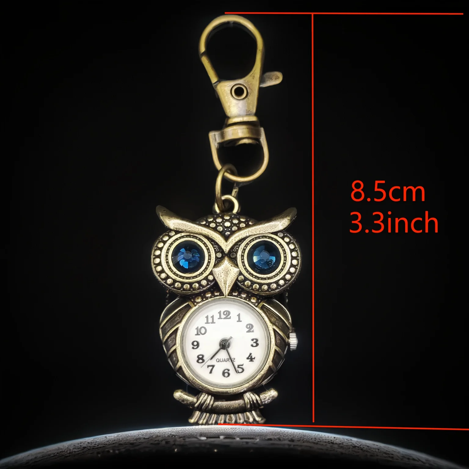 Vintage Noble Owl Diamond Keychain Watch