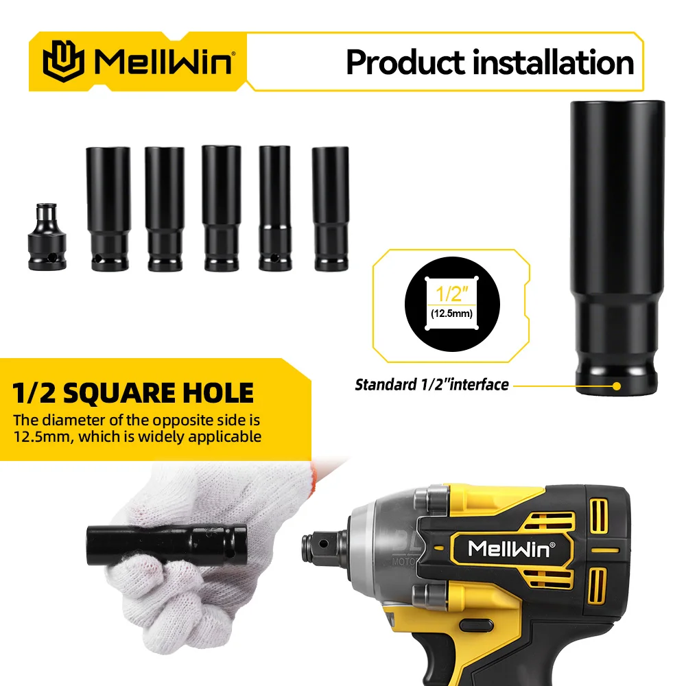 MELLWIN Electric Impact Wrench 520Nm 3 in 1 Brushless Cordless Drill Screwdriver Home Repair Tool for Makita 18V Battery Pin - Image 5