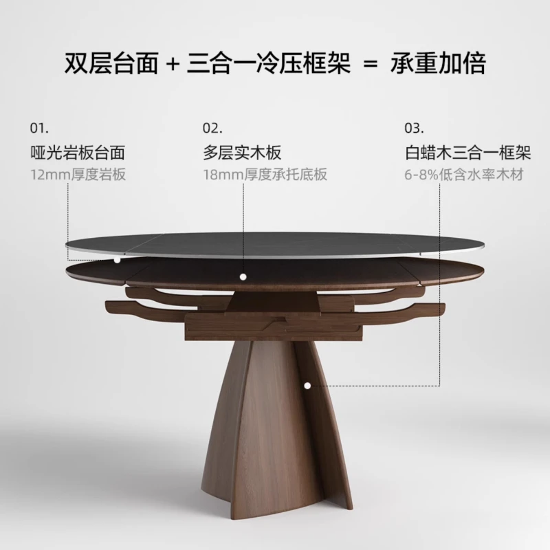 Kitchen Table Dining Room Multifunction Home Furniture Chairs Round Extendable Tables Dinning Sets Mesa Comedor Cafe Elegant