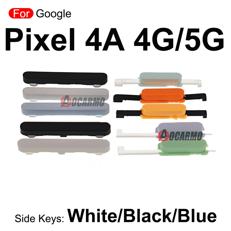 For Google Pixel 4A 4G 5G Side Button Keys Power On /Off Volume Button Replacement Parts Use For Black White Orange Phone