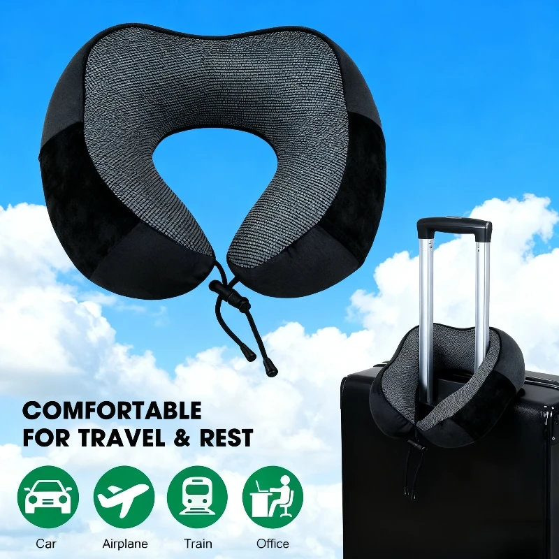 Soft Travel Pillow U Shaped Travel Essentials Memory Foam Neck Pillow for Sleeping Airplane Train Cervical Pillow Healthcare - view 5