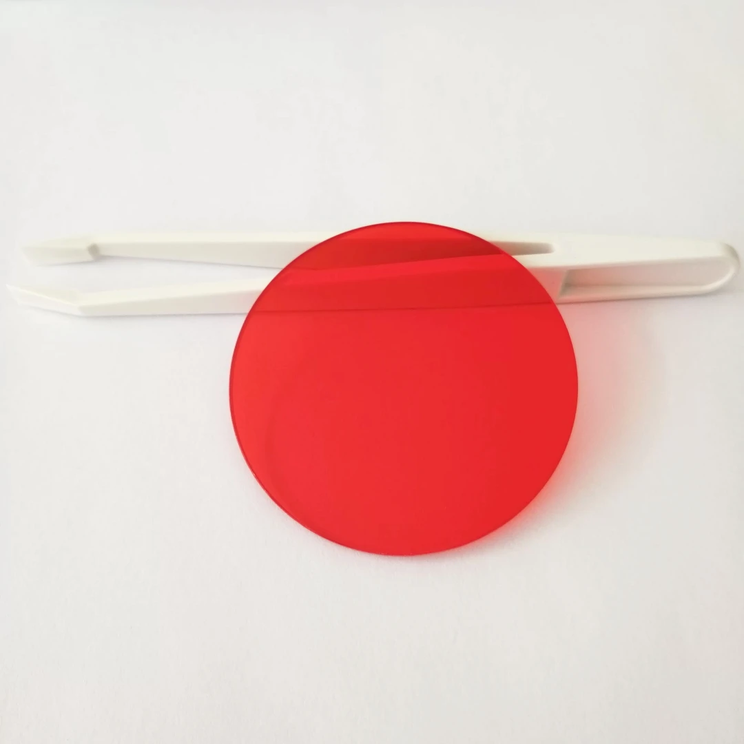 7.9 - 100mm Absorption Cut-off Orange Red Glass Filter Infrared IR Transmission Lens for Endoscope Cameras Imaging System OG590