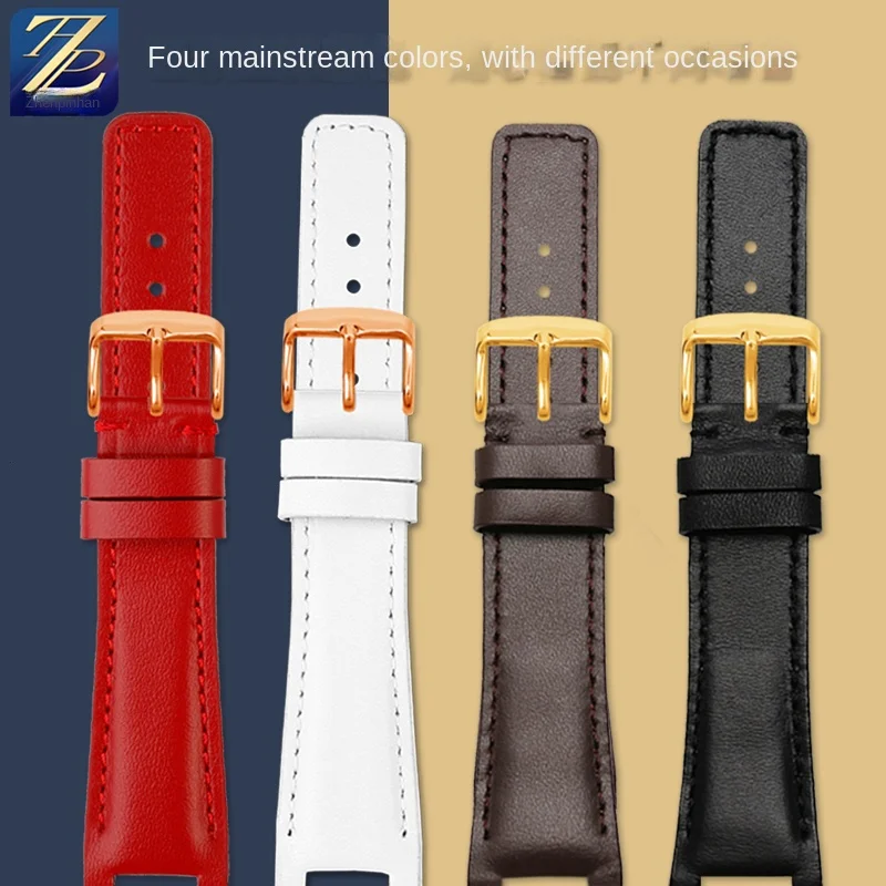 For G-ucci double G Men Women cowhide watch strap YA1335 YA1333 YA1332 notch genuine leather watchband 16mm 20mm 22mm Free screw