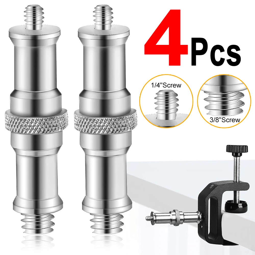 Standard 1/4 To 3/8 Inch Metal Male To Male Convertor Threaded Screw Tripod Adapter Spigot Stud for Flash Holder Light Stand
