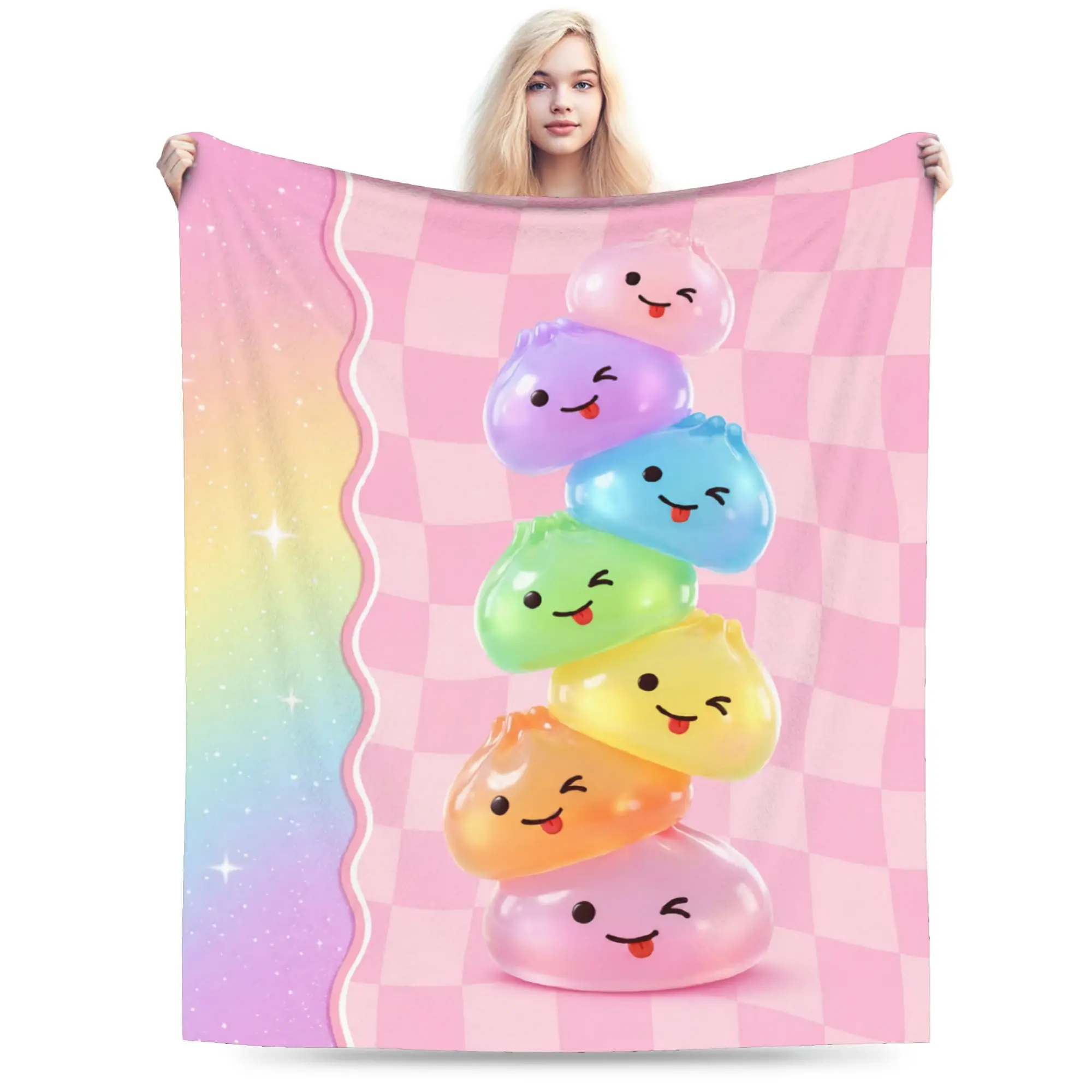 Cartoon Dumpling Merch Blanket Super Soft Fleece  Throw Blanket Relax Rug Piece