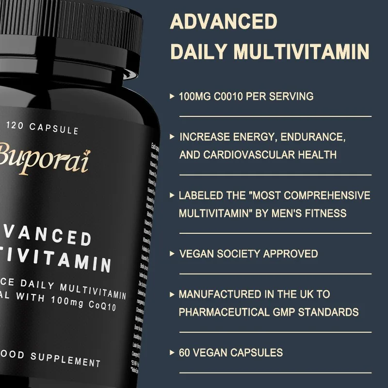 Multivitamin - Boosts Energy Production, Reduces Fatigue, and Improves Vitality, Maintain Heart and Brain Function