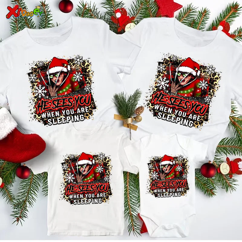 

matching christmas outfit family 2023 Family Matching Shirts Cute Kid Baby T-shirt Christmas Family Gift Red Short Sleeve Shirt