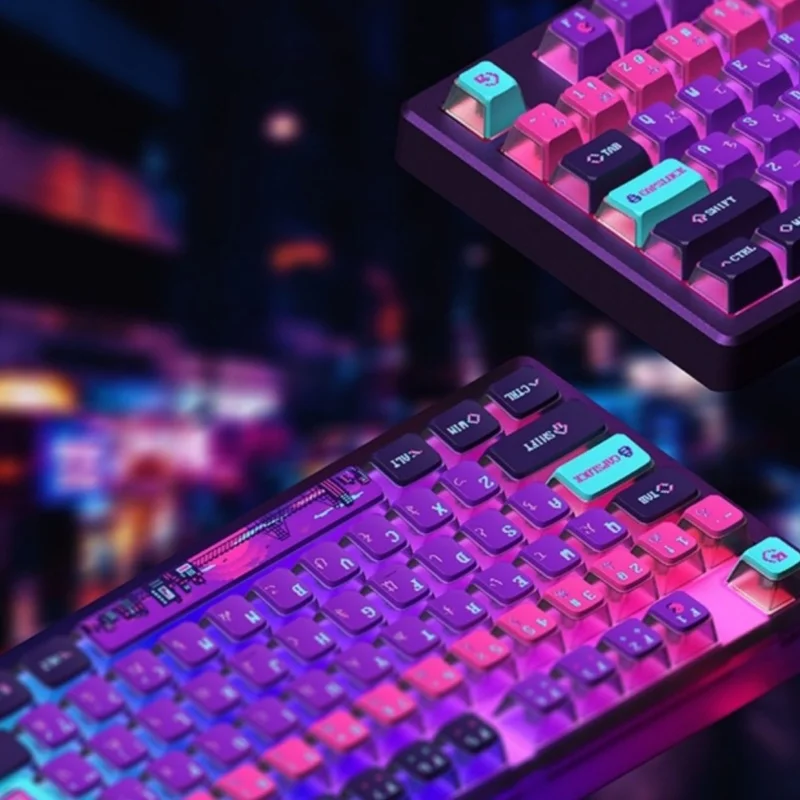 Fashionable Keycap Pbt Material Heat Sublimation Personalized Design Cross Axis Conforms Ergonomicssuitable Mechanical Keyboards