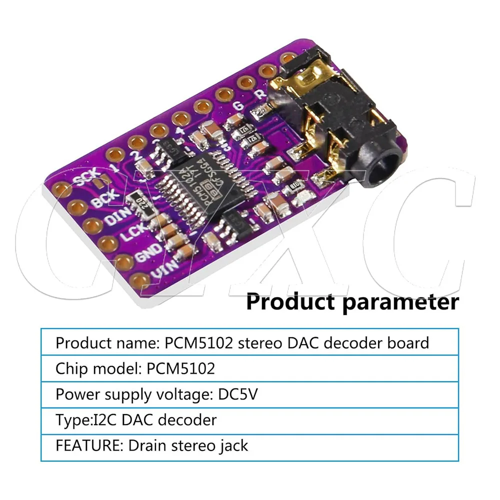 Interfejs I2S PCM5102A DAC Dekoder GY-PCM5102 Moduł Odtwarzacza I2S dla Raspberry Pi Płytka Formatu pHAT Cyfrowa Płytka Audio PCM5102 — zdjęcie produktu 4