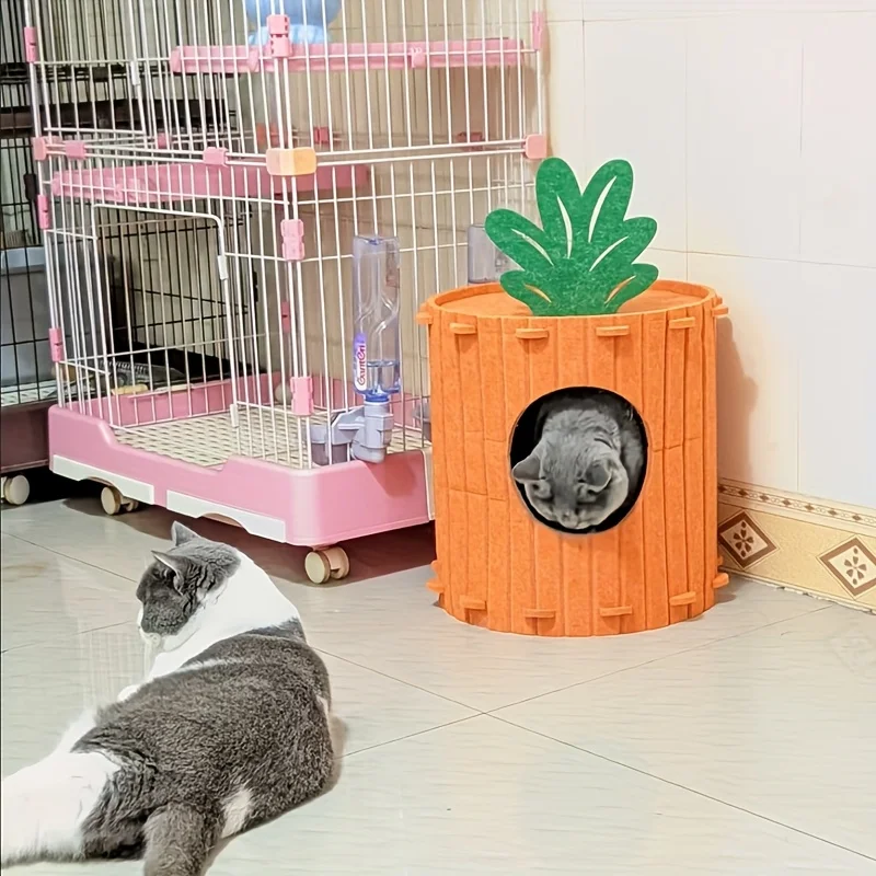 

Износостойкая войлочная когтеточка-домик F Carrot Cat Villa со съемным домиком для кошек и котят, всесезонная