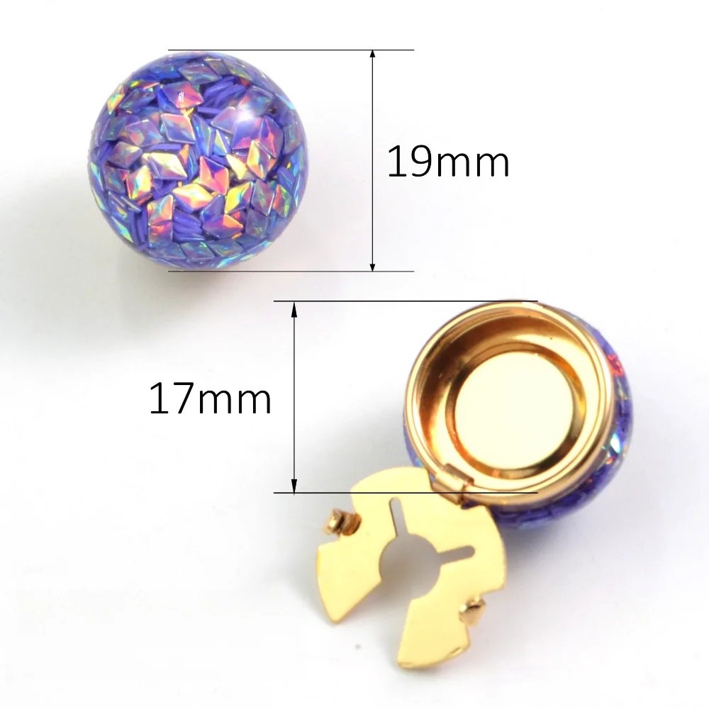 2 Pcs Colorful Laser Spherical Button Starry Sky Illusion with Colorful Water Ripples Button Cover Shirt Cardigan Decorative