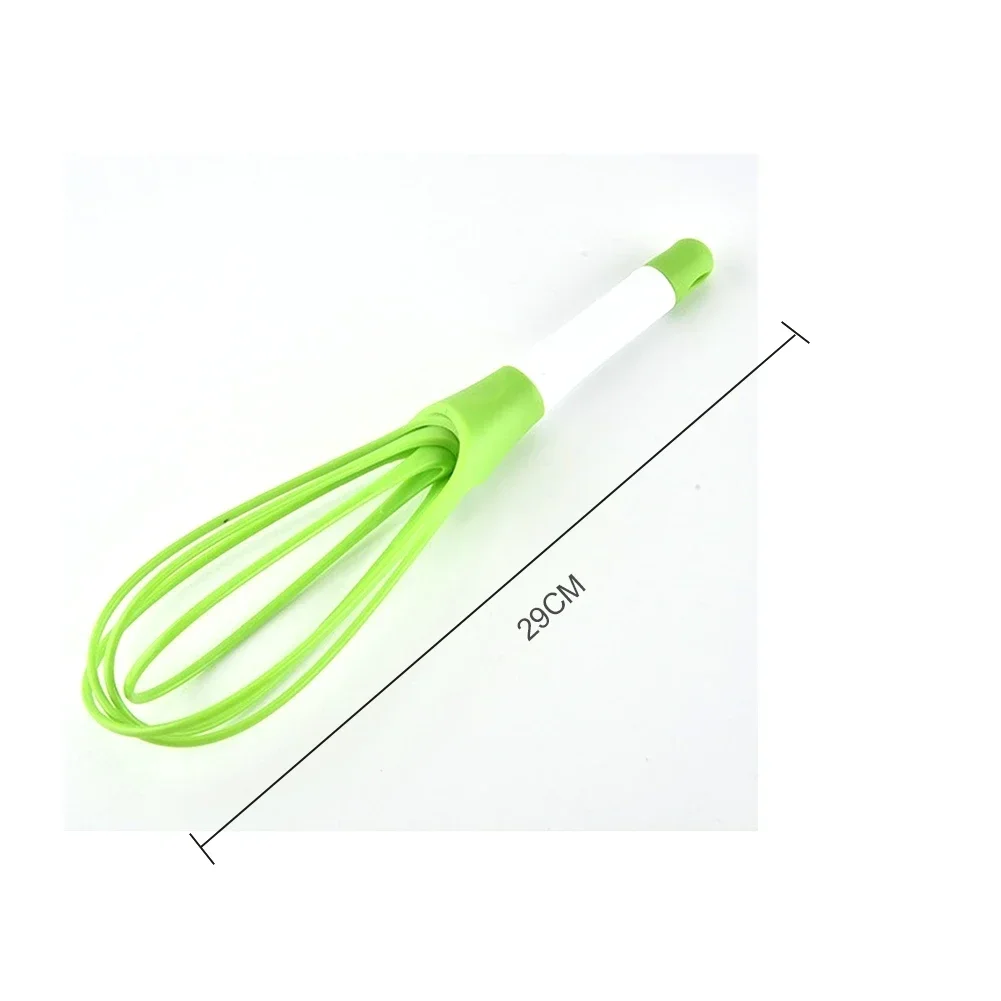 Kitchen Gadget 1Pcs Multifunction Rotatable Balloon and Flat Whisk Egg Beater Plastic Hand Knead Dough Blender Egg Mixer Tools