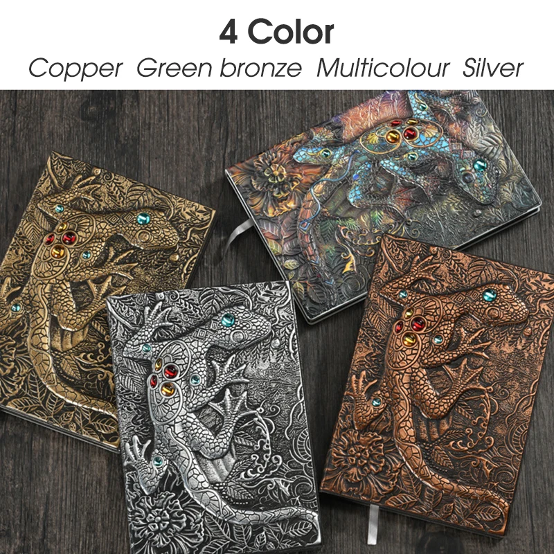 3D Embossed Lizard Notebook A5 PU Leather Notepads Diary Agenda Weekly Planner For Students School Office Supplies YJ-004