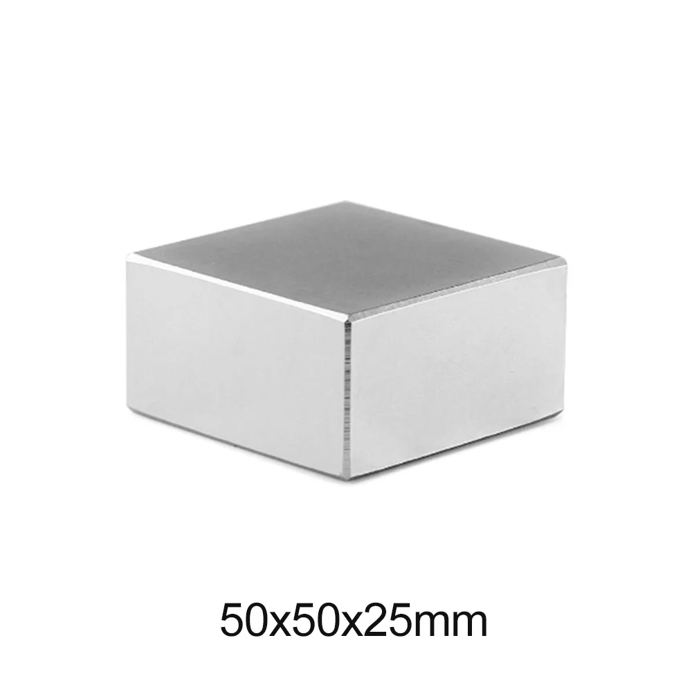 

1PC Strong Rare Earth Magnet Thickness 3mm Block Rectangular Neodymium Magnets N35 50x50x25mm Big N35 Magnet 50x50x25