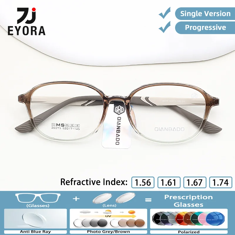 EYORA Ultralight Minimalist Oval Reading Glasses for Women Anti Blue Ray/Photochromic Intelligent Progressive Multifocal Lenses