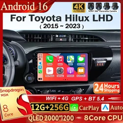 Android 16 Carplay Auto For Toyota Hilux 2015 2016 2017 2018 2020 2021 2023 Car Radio Multimedia Video Player Navigation GPS