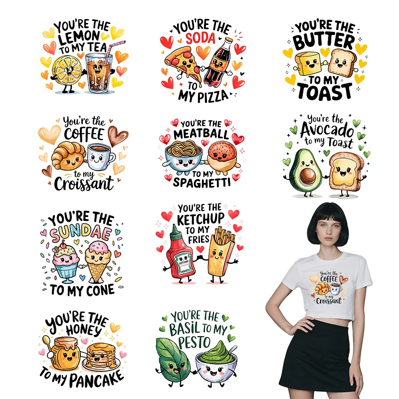 

Cartoon Dessert Heat Transfer Printing Toast Pizza Coke Matcha Ice Cream DIY T-shirt Coat Clothing Vinyl Patch Washable
