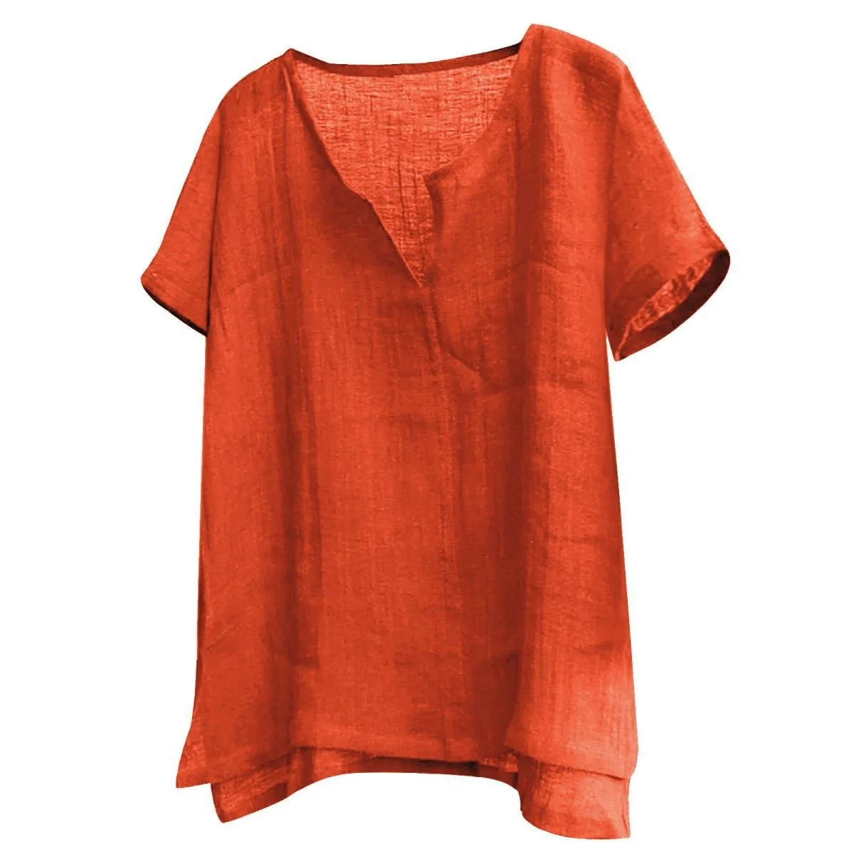 Blouse men 2026 casual Summer new cotton linen short sleeve solid color simple short-sleeved shirt men's clothing