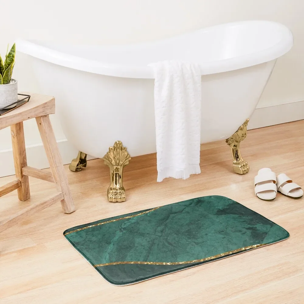 

Organic Marbled Pattern Emerald Green Bath Mat Toilet Carpet Set Ofs In The Bathroom Wc Home Decor Mat