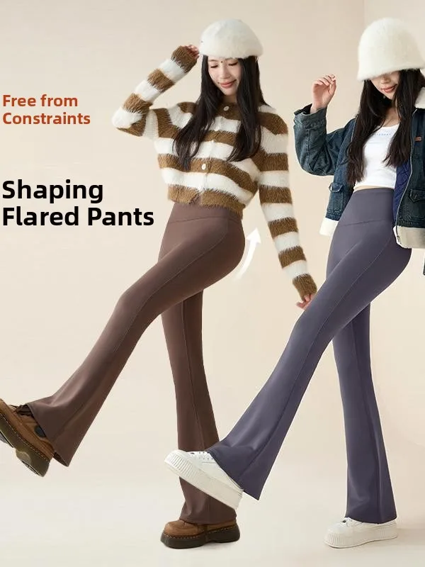 Taille haute Fce doublé arche pantalon longue cloche Bot Yoga pantalon femmes automne hiver serrer l'abdomen hanche améliorant décontracté