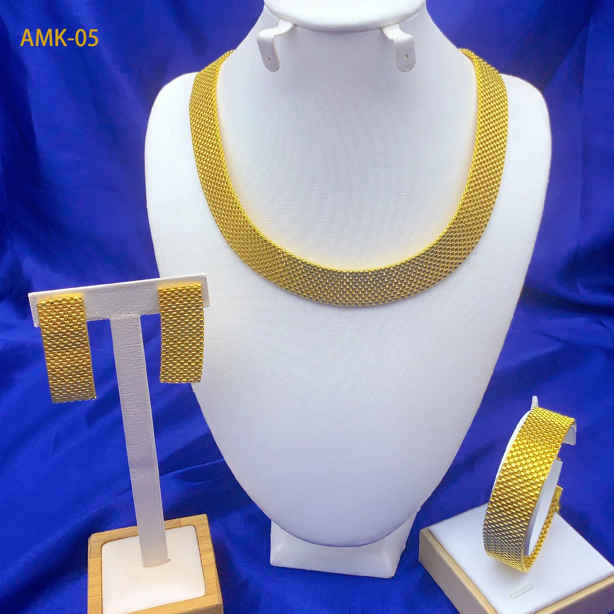 Nigeria Designer Halskette Ohrringe Schmuckset für Frauen vergoldet indische afrikanische Dubai Braut Hochzeit Party Geschenk Schmuck