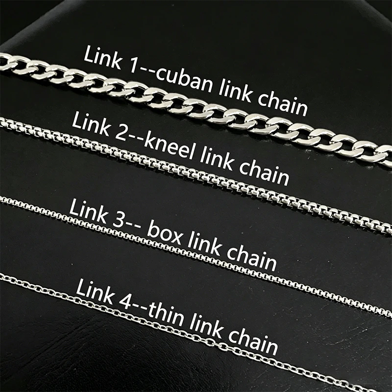 Multi-style Link Chain Name Customized Pendant Necklace Box Chain Cuban Chain Name Letters Personalized Stainless Steel Necklace