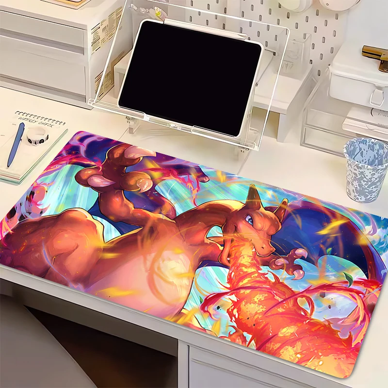 

Mouse Pad P-Pokemon Charizard Computer Laptop Anime Keyboard Mouse Mat Large Mousepad Keyboards Pad Gamers Decoracion Desk Mat