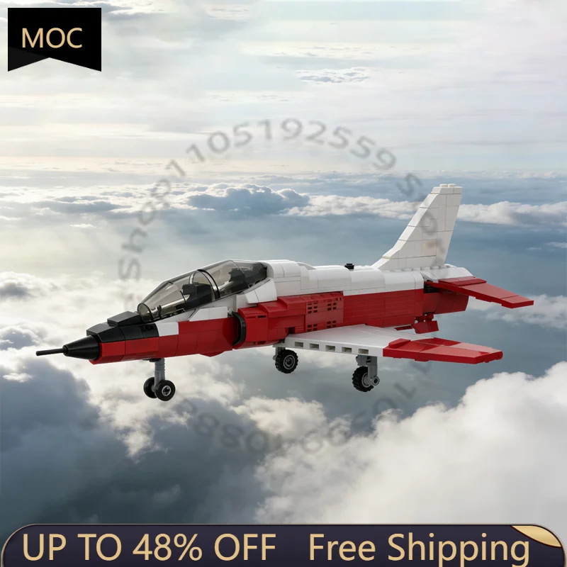 

Набор для сборки 557 деталей: серия War, BAE Hawk T1 (красно-белый), MOC, модульный конструктор, креативный дизайн, DIY, праздничный подарок, игрушка